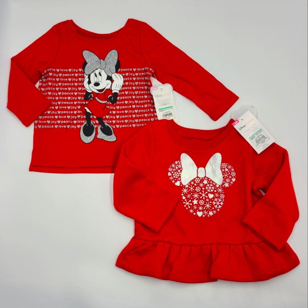NEW Disney baby girl Minnie Mouse Holiday bundle size 12 months